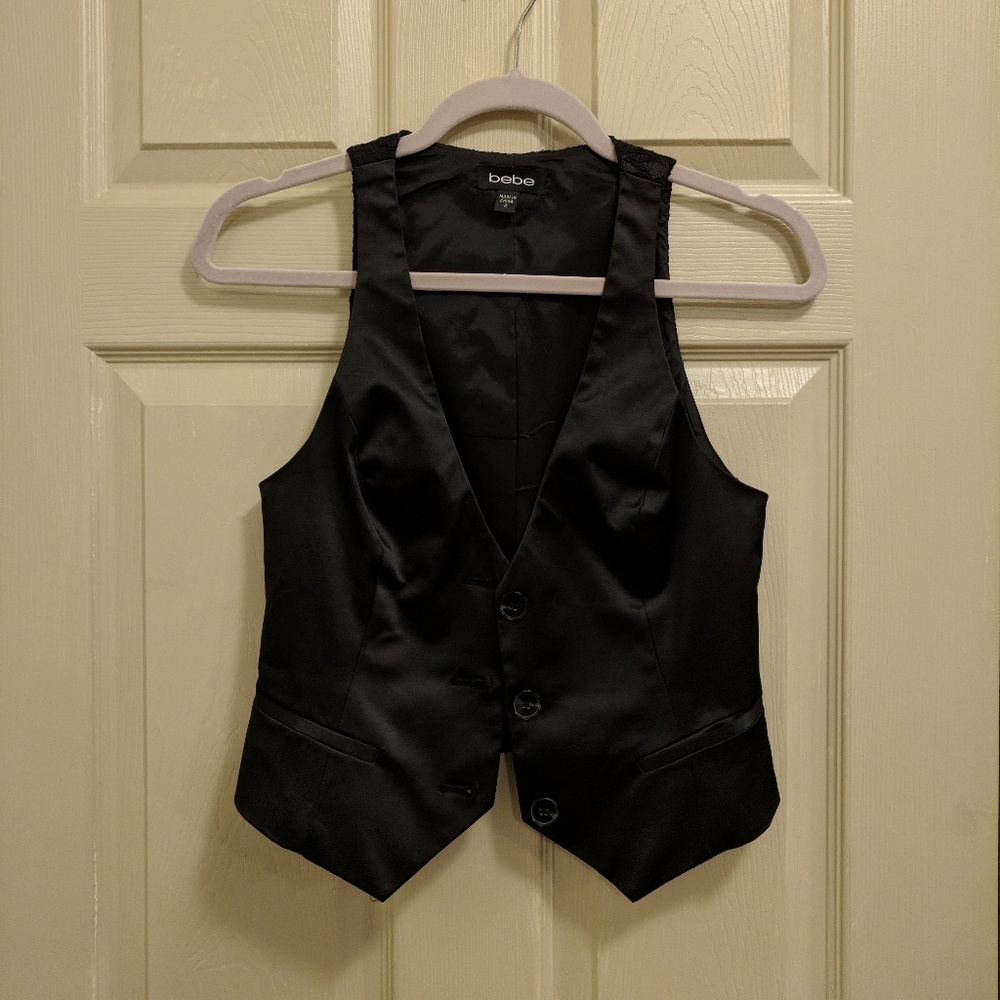 Bebe satin and lace vest
